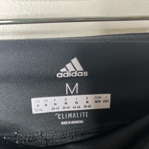 ADIDAS CLIMALITE 3/4 Mid-Rise Spell Out Three Stripes Training Tight - Picture 5 of 10